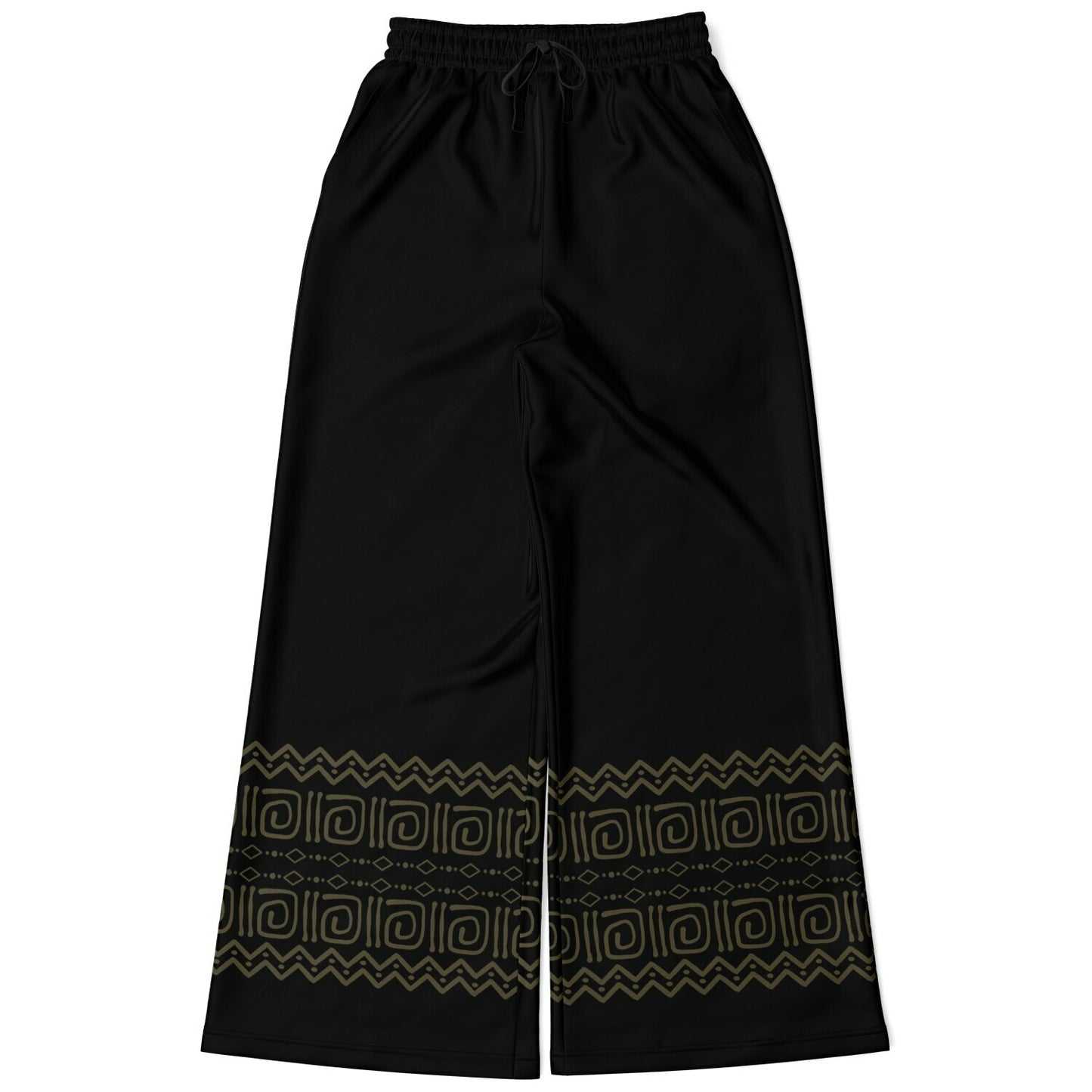 Boho Tribal Flare Joggers – Full Length Festival Pants, Hand Block Print Flare Trousers & Activewear Athletic