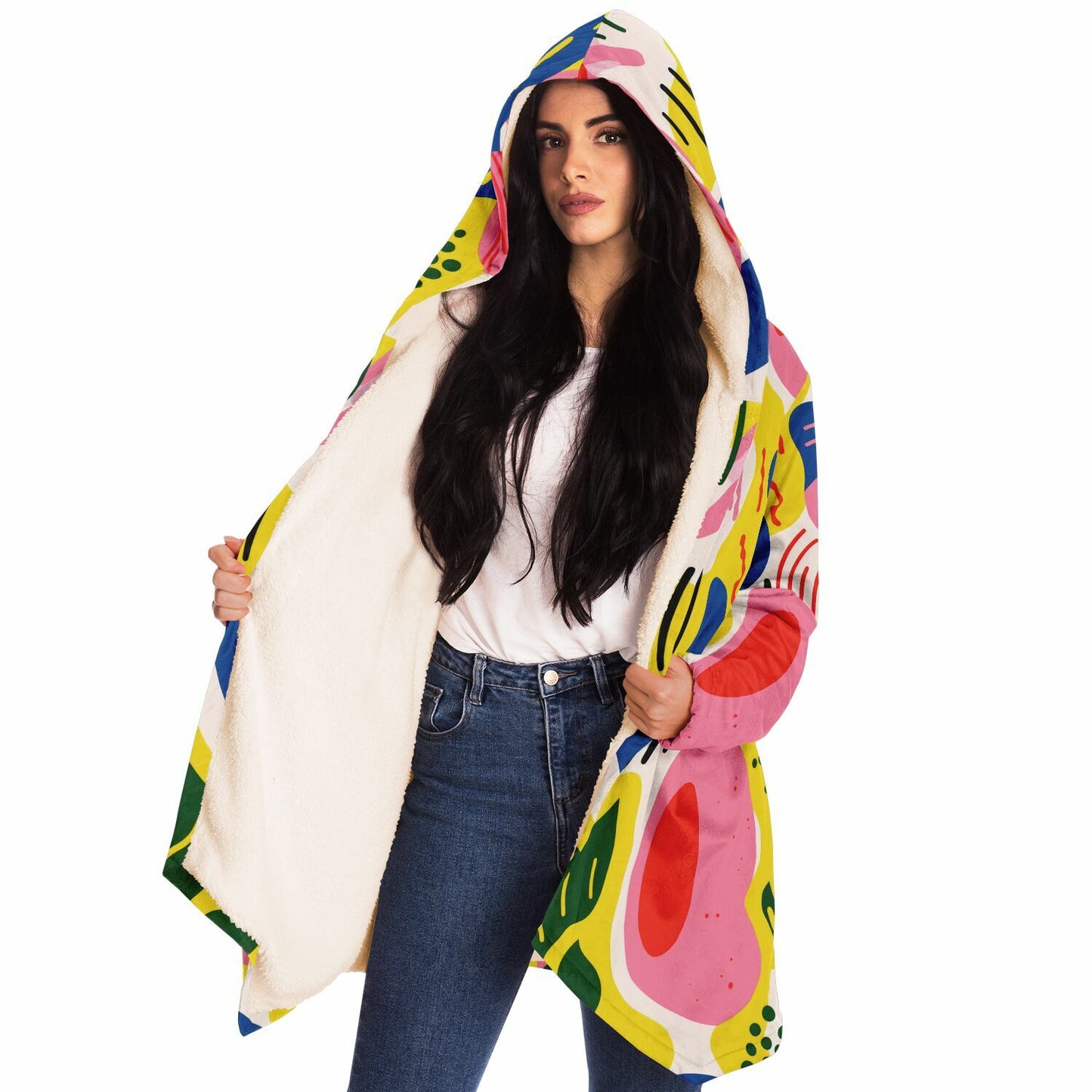Microfleece Cloak – Abstract Chaos You’ll Actually Want to Wear 🎨🌀