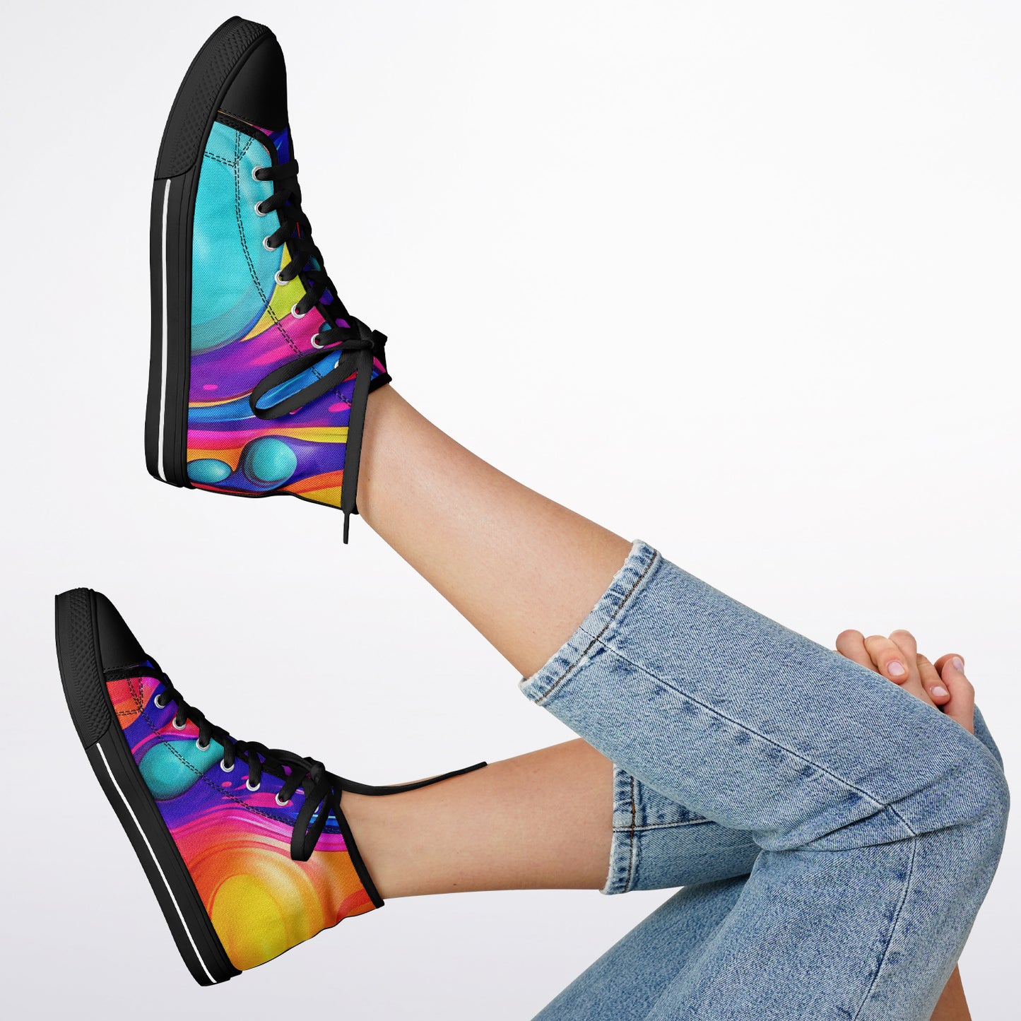Urban Peak High Tops β Purple & Pink Liquid Paints π¨ Because Boring Shoes Are Illegal