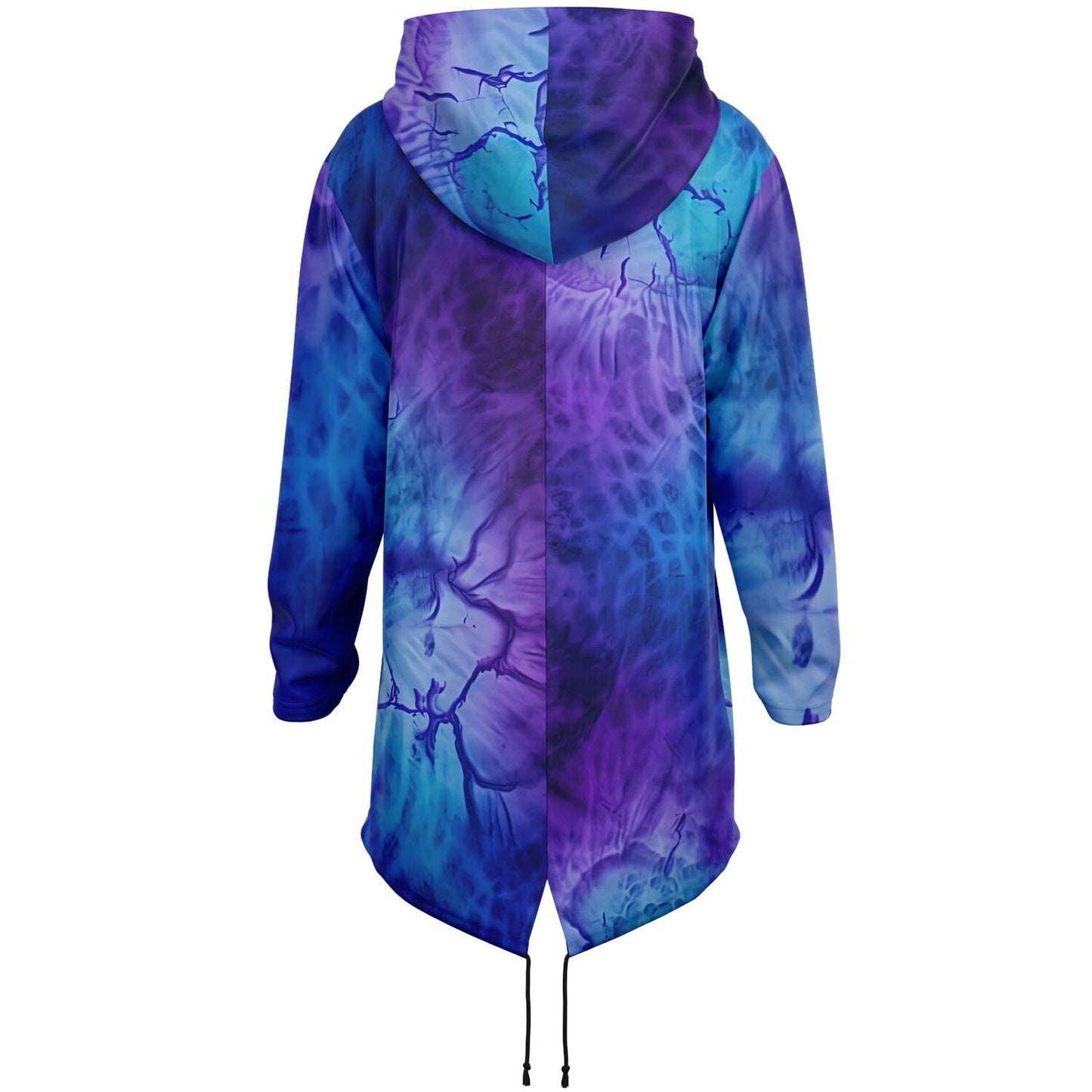Purple Black Tie Dye Heavyweight Elongated Hoodie – Streetwear Style