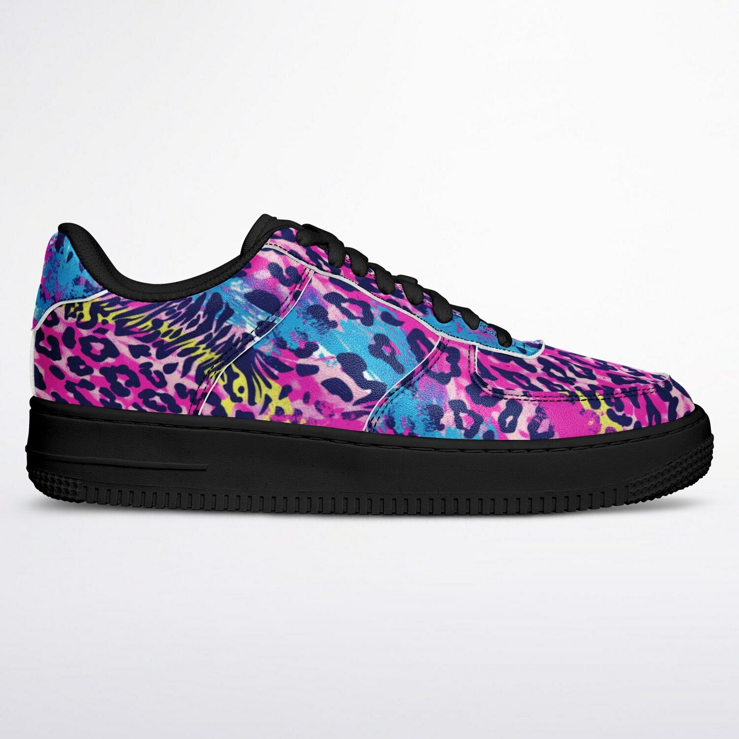 Vibrant Cheetah Print Sneakers with Bold Brush Strokes Men's and Women's