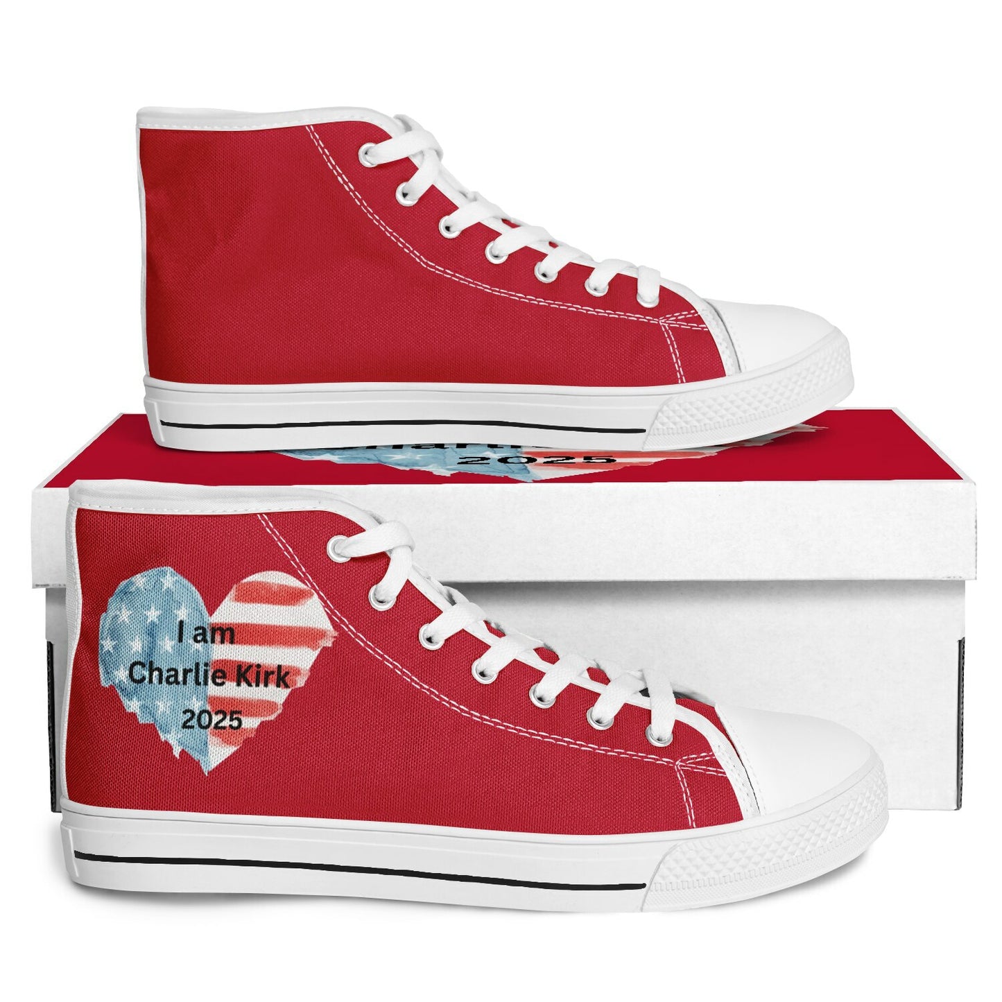 “I Am Charlie Kirk” Red High-Top Shoes | Statement Footwear copy
