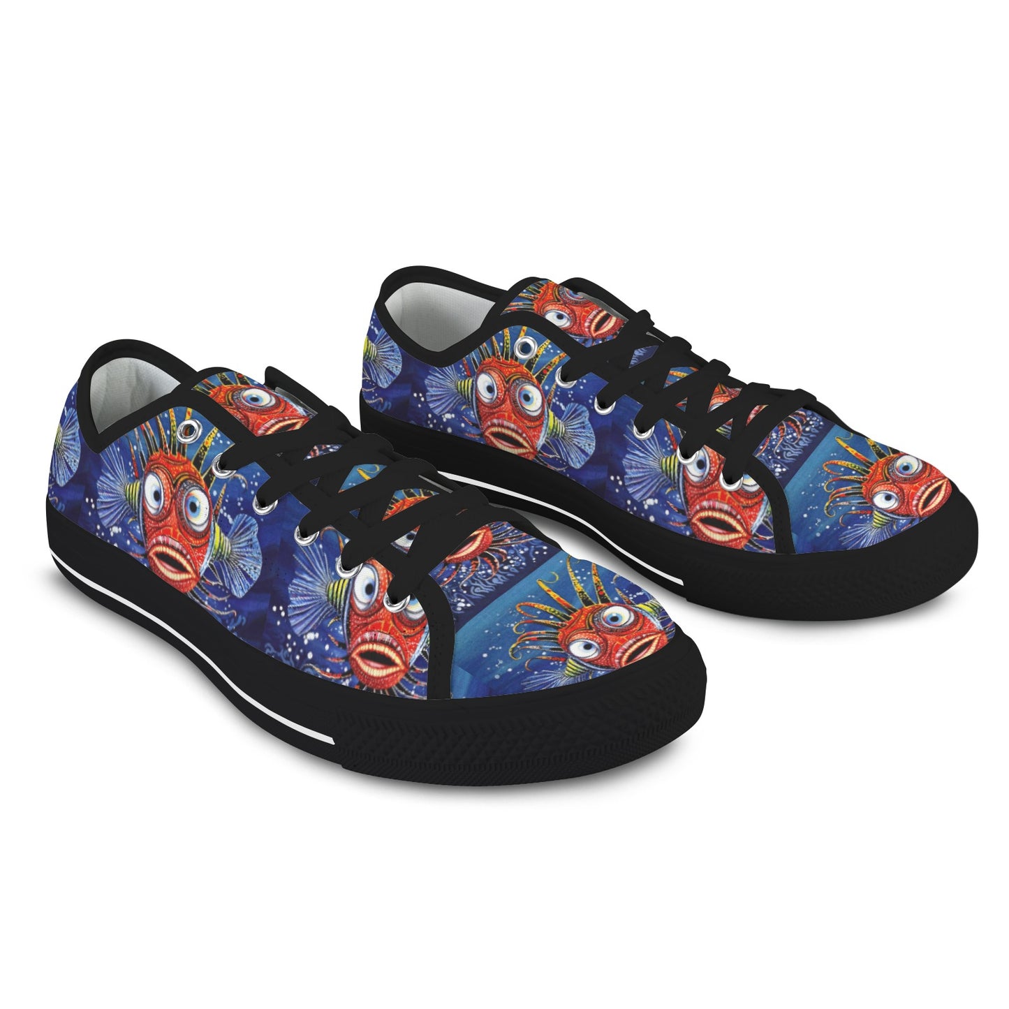 Whimsical Fish Low Top Women's Shoes