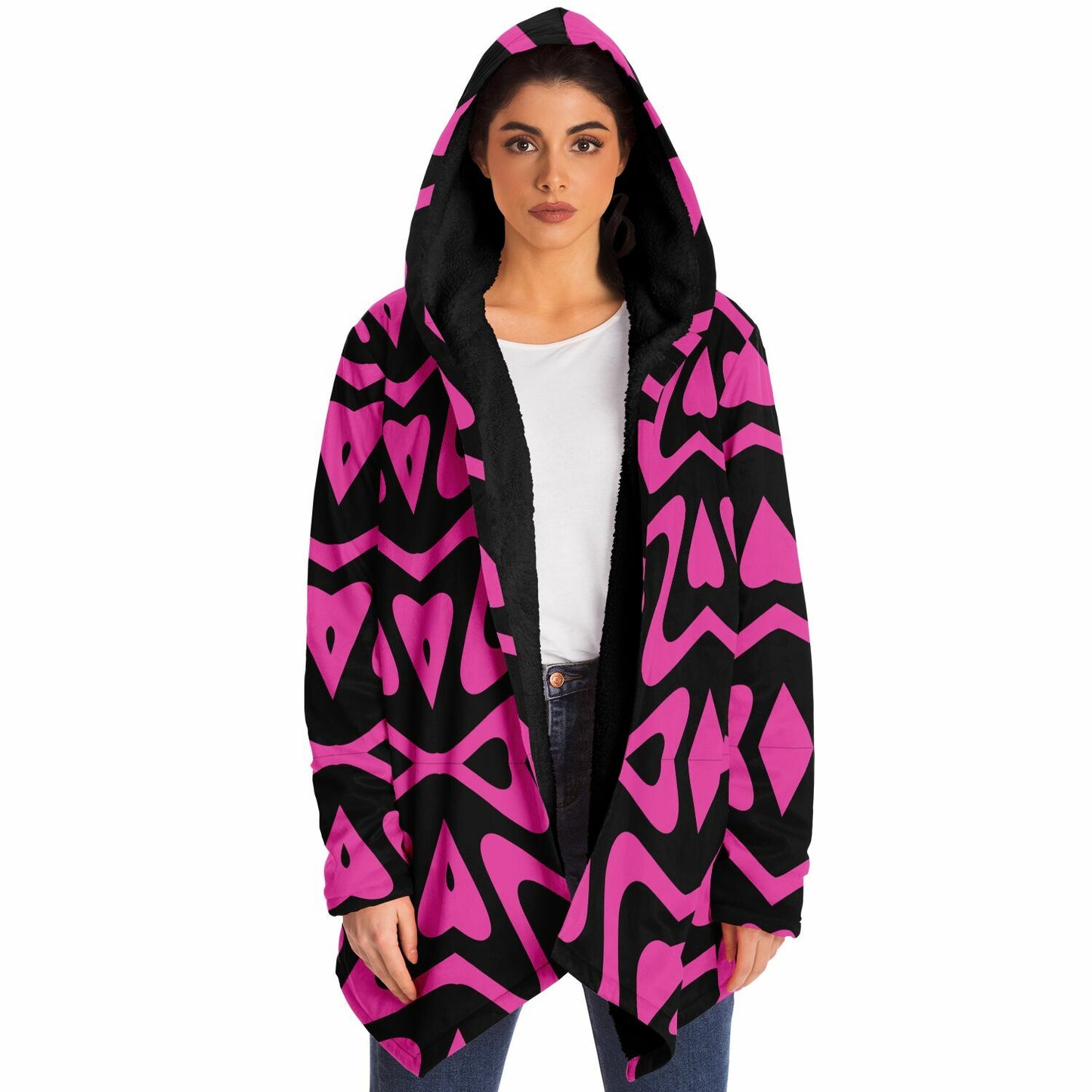 Microfleece Cloak β Pink & Black Hippie Bolo πΈ Because Regular Cloaks Are Boring