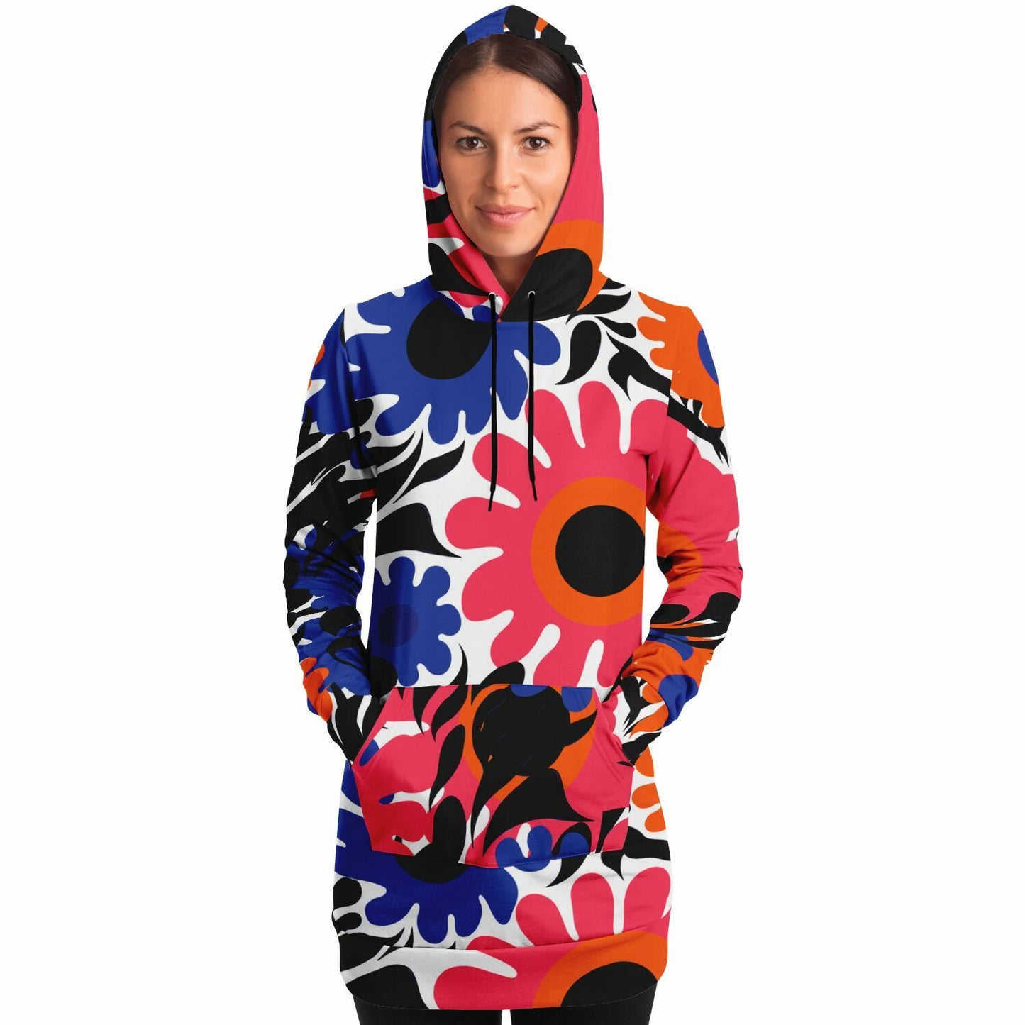 Floral Fashion Longline Hoodie Boho Outfits