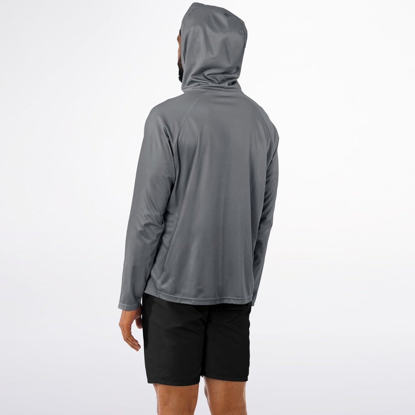 Men’s Hooded Performance Shirt – Tribal Warrior Skull Sketch Long Sleeve
