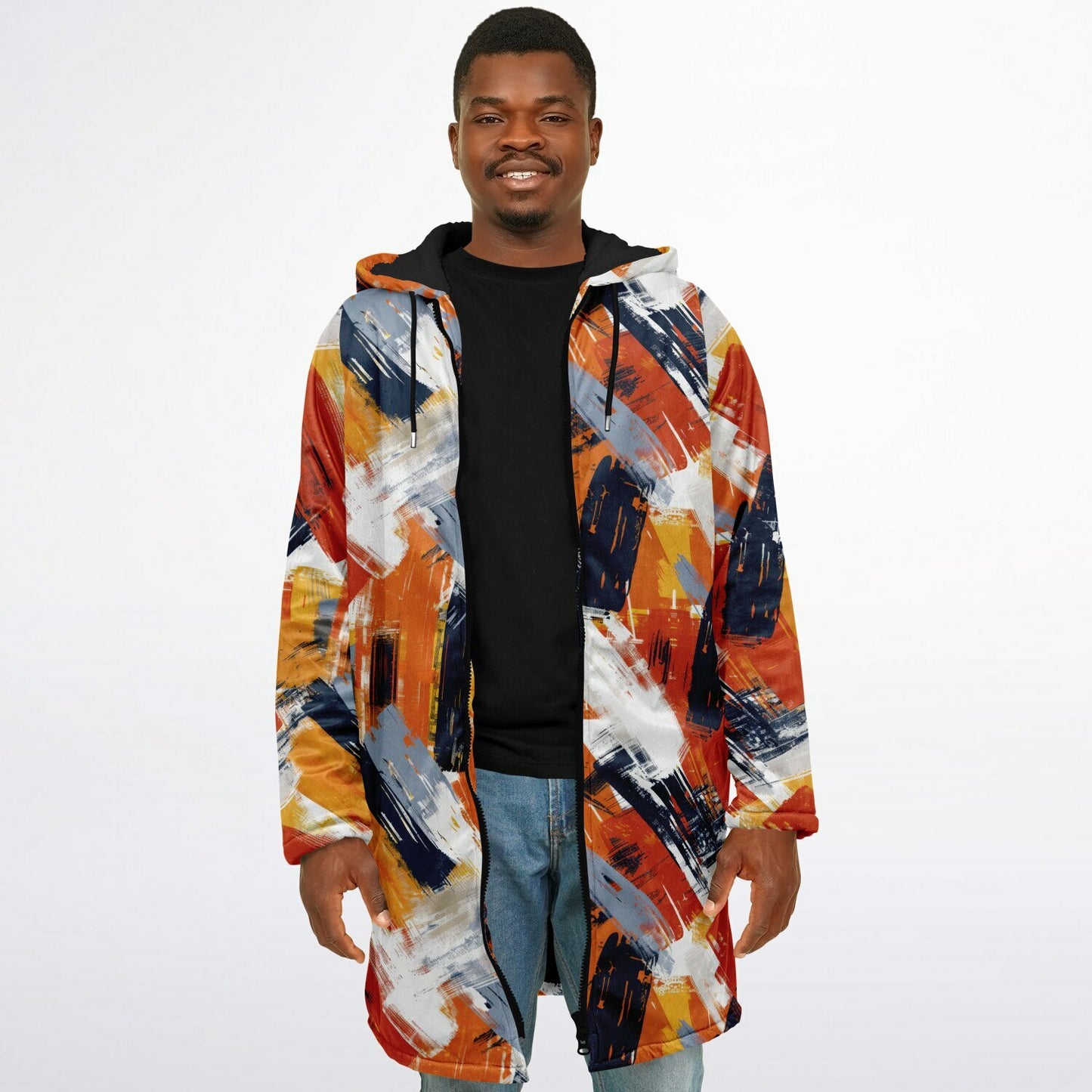 📌 Fall & Winter Warm Hoodie Coat | Abstract Grunge Brushstroke Design