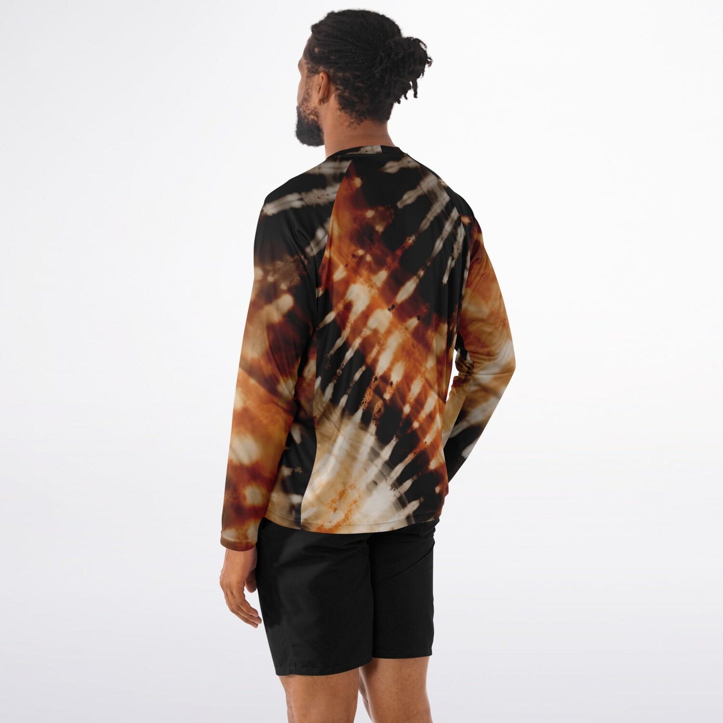 Men’s Long Sleeve Performance Shirt | Tie-Dye Bohemian Abstract Design