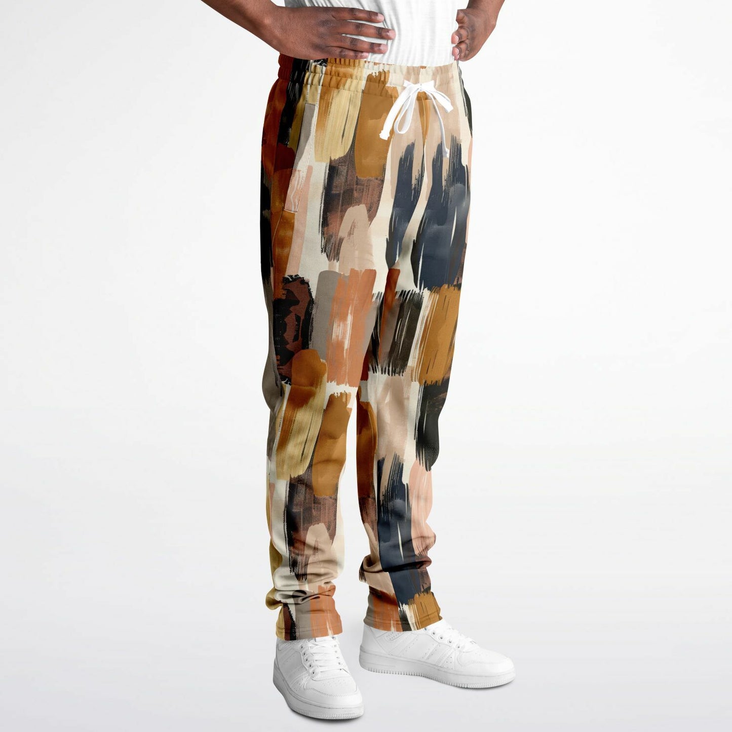 Abstract Brush-Stroke Track Pants