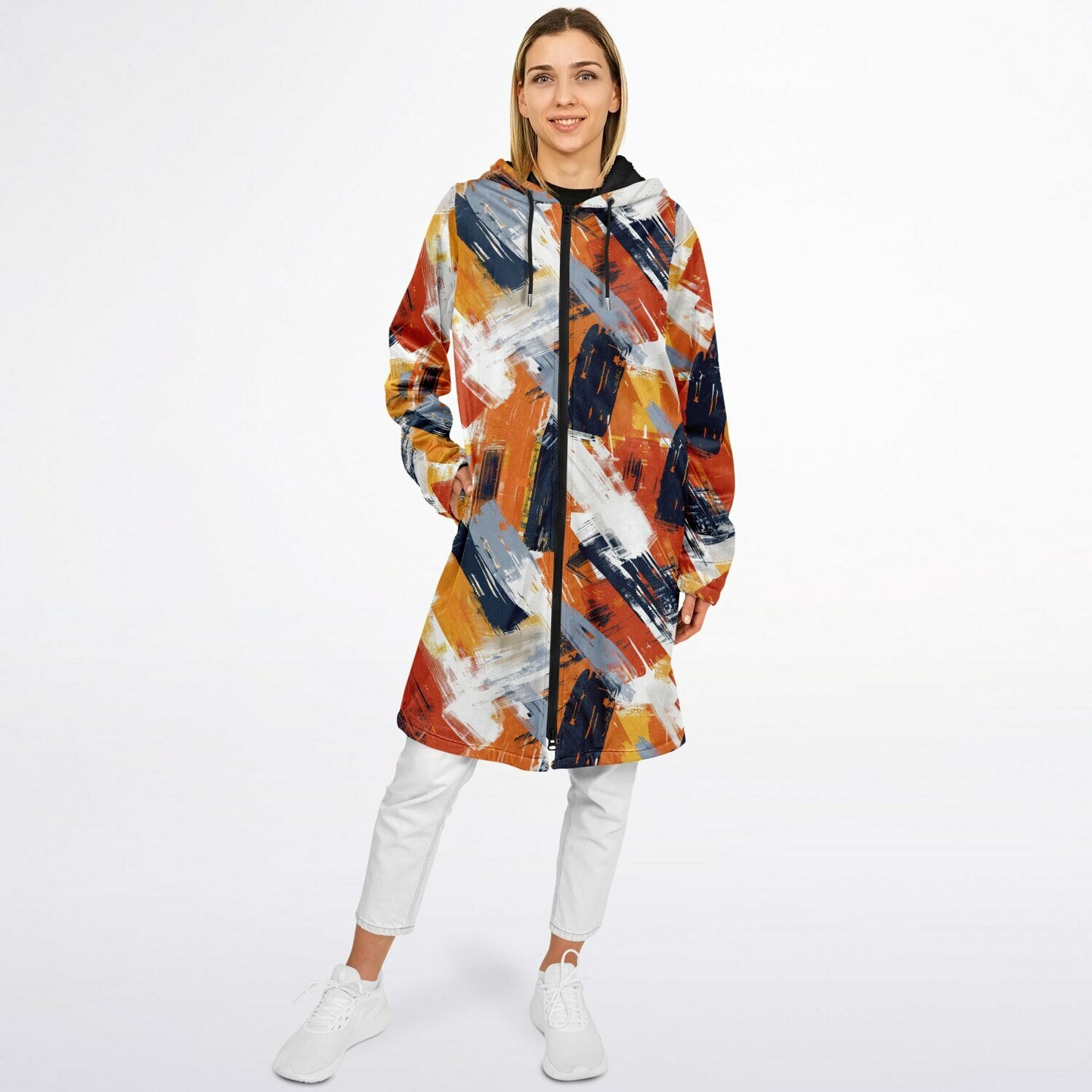 📌 Fall & Winter Warm Hoodie Coat | Abstract Grunge Brushstroke Design