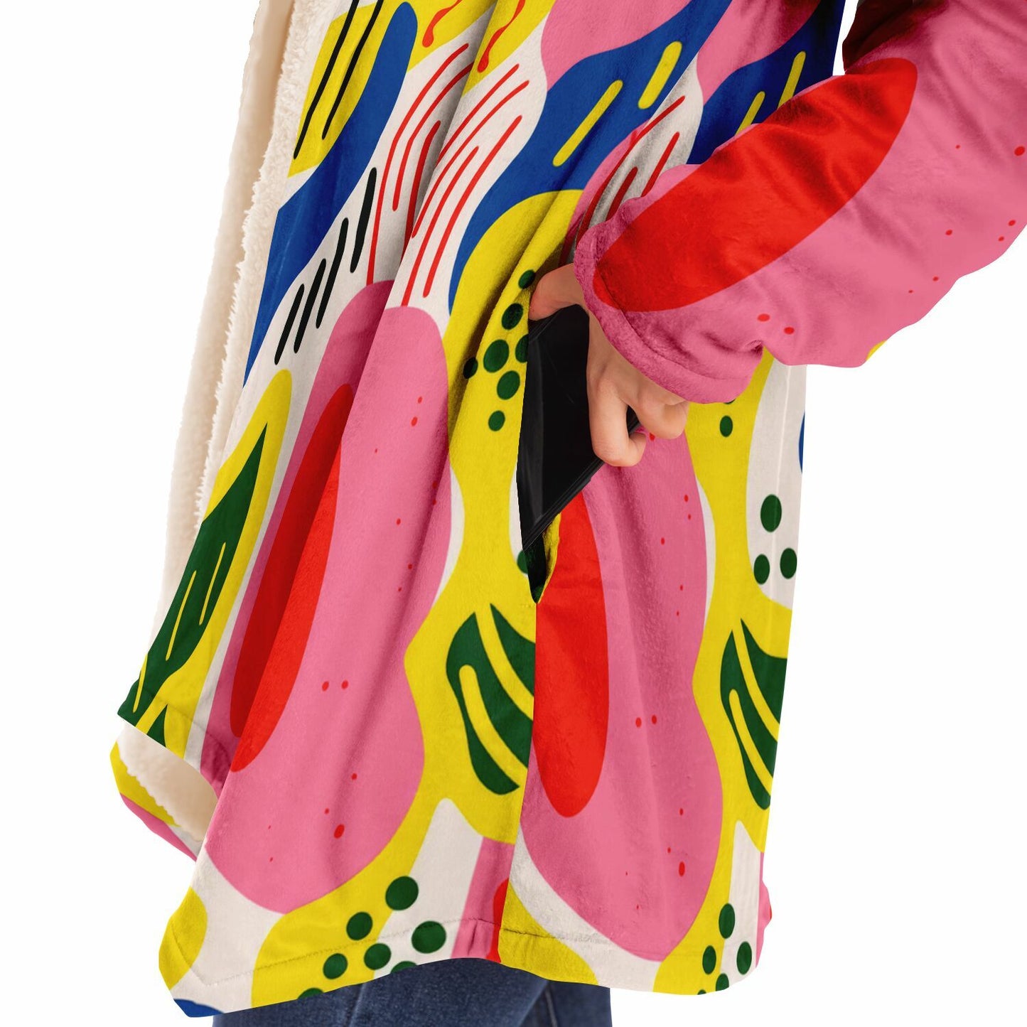 Microfleece Cloak – Abstract Chaos You’ll Actually Want to Wear 🎨🌀