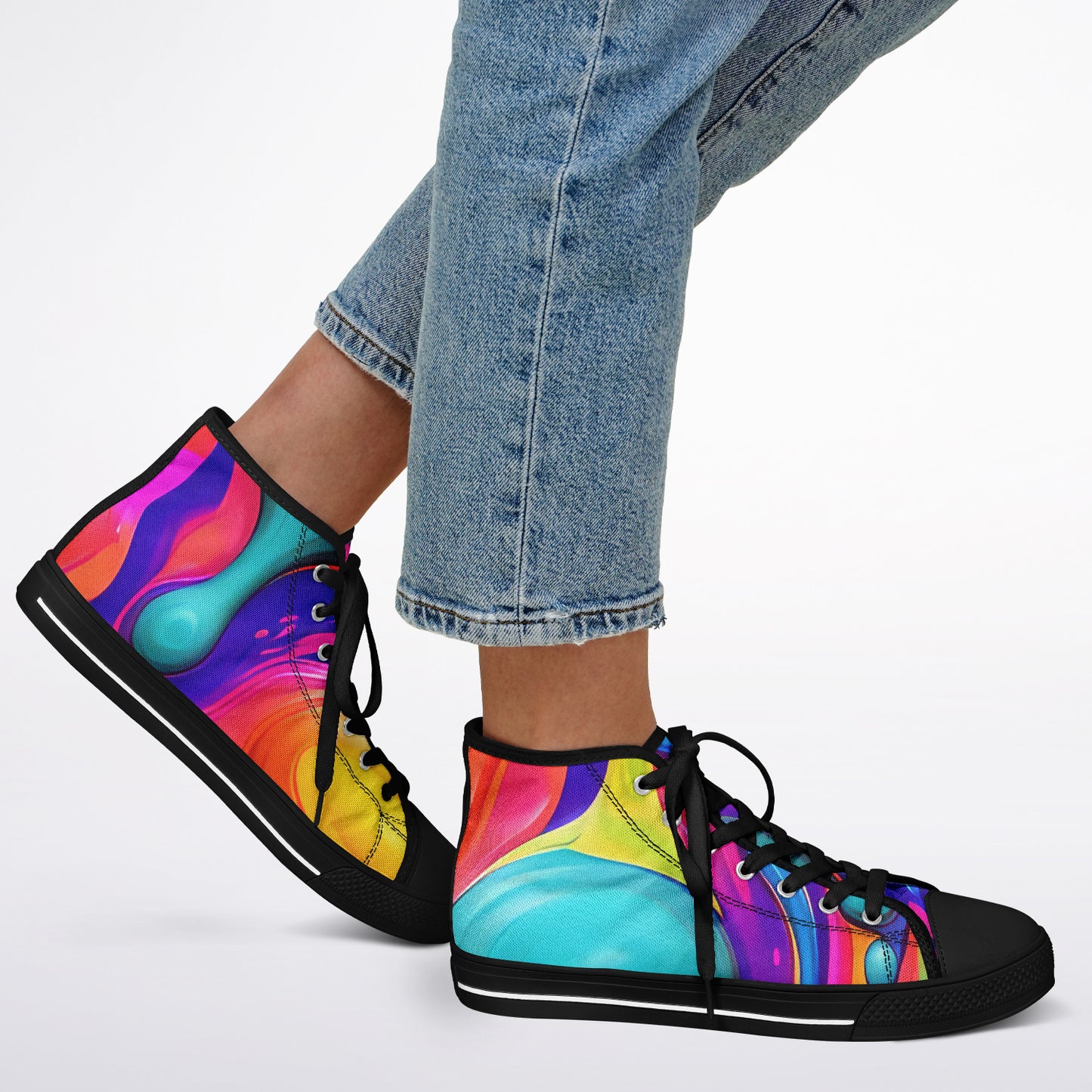Urban Peak High Tops β Purple & Pink Liquid Paints π¨ Because Boring Shoes Are Illegal