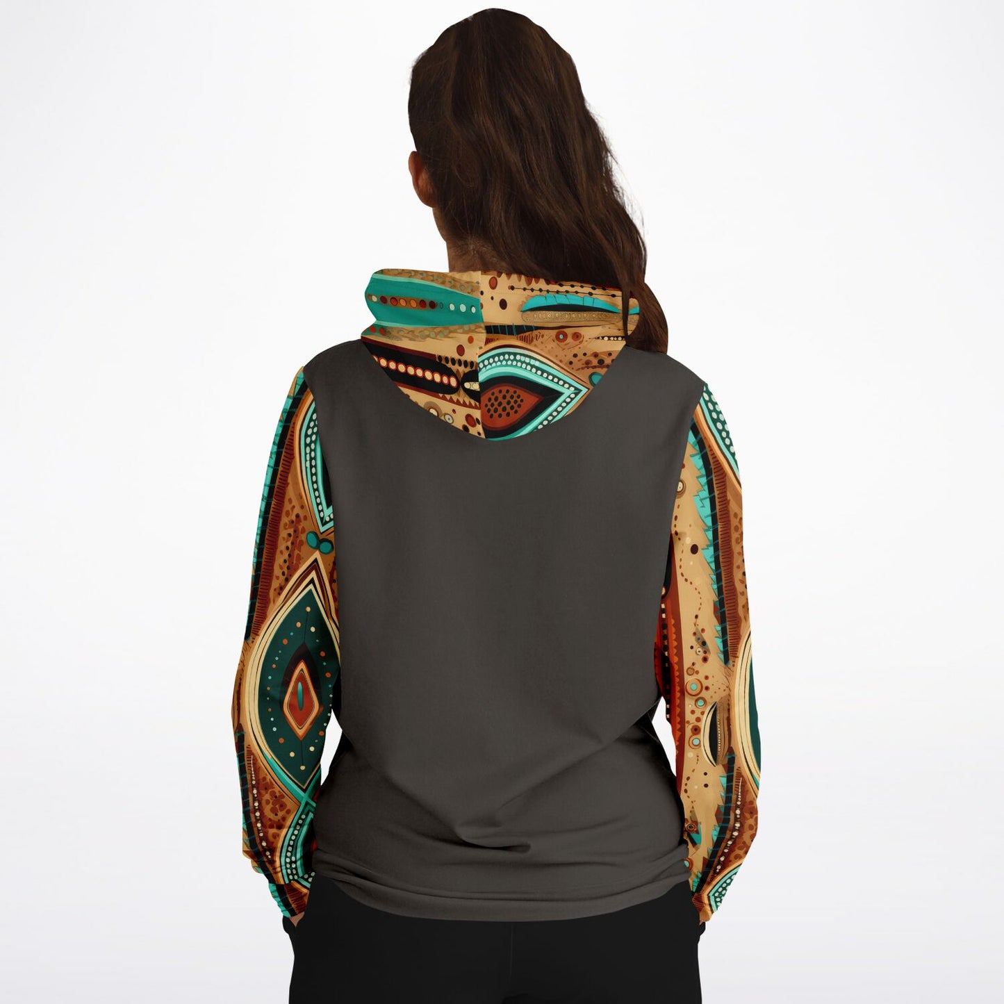 Brown Fashion Hoodie With Native American Design
