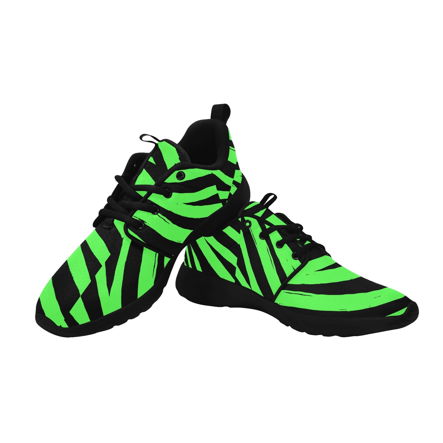Fluorescent Green & Black Women's Pull Loop Sneakers