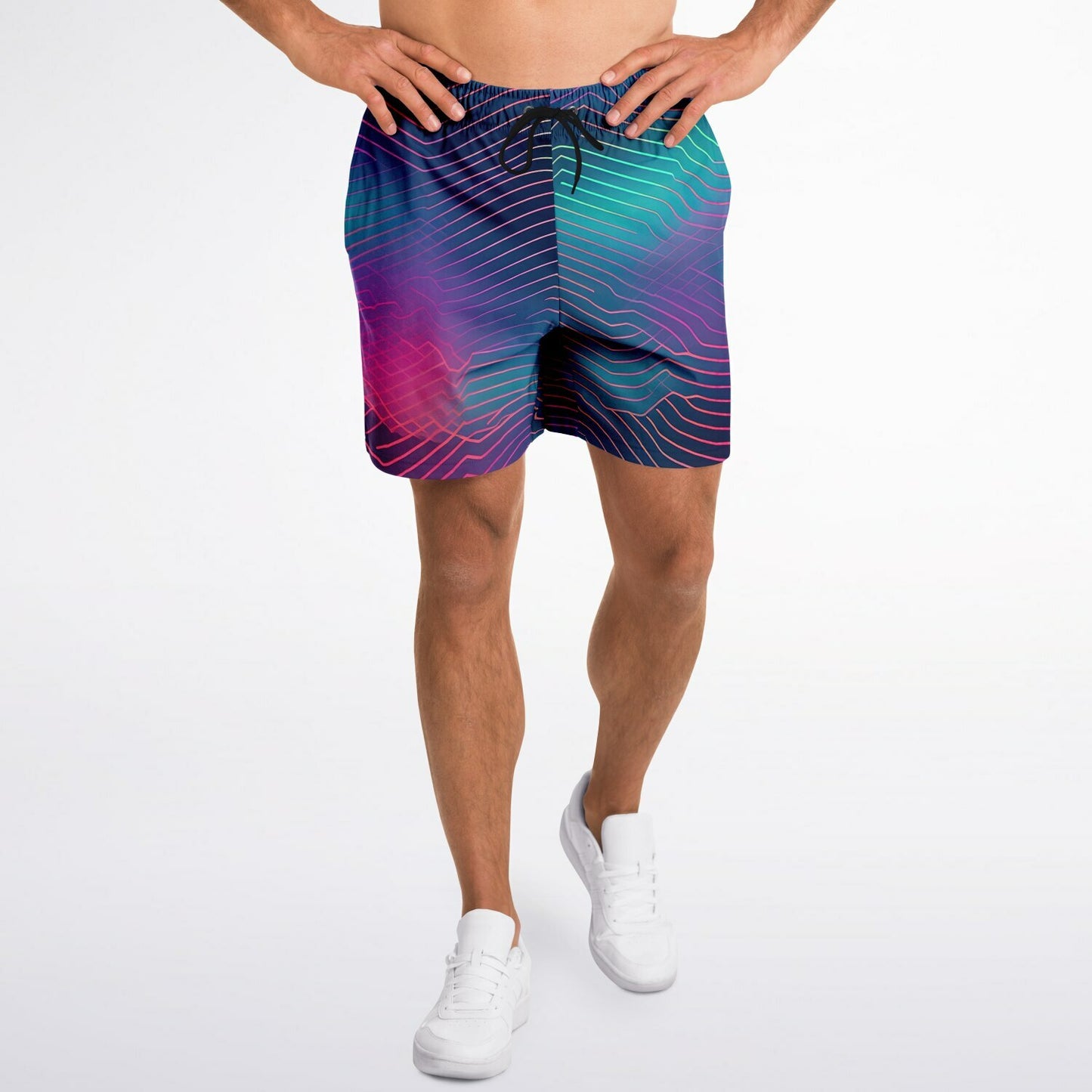 Wave Fashion Shorts | Mens Shorts | Colorful Abstract | Festival & Streetwear Style | Festival Shorts