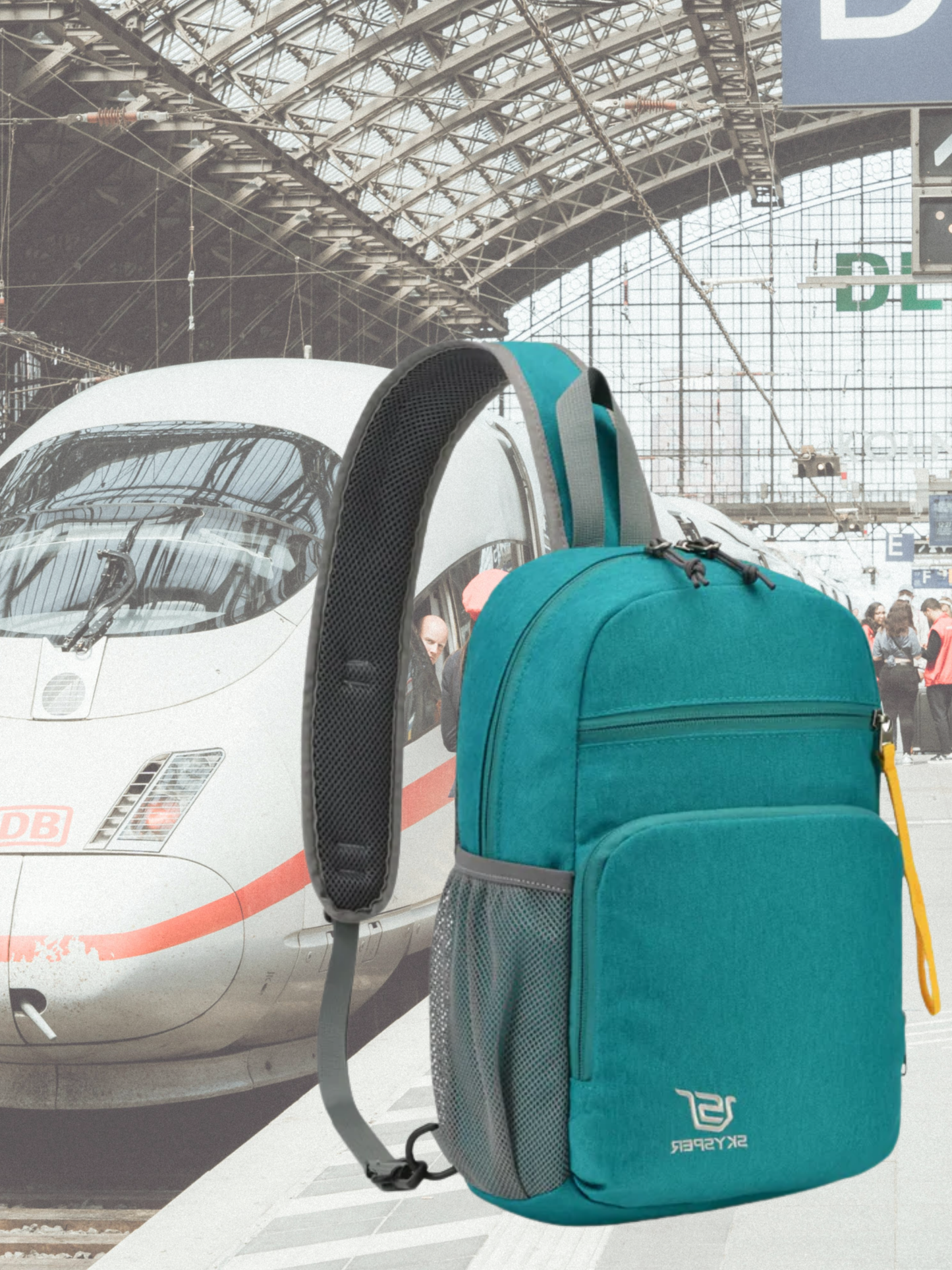 Crossbody Sling Bag Packable Cross Body Sling Backpack Shoulder Travel Bag Hiking Daypack for Women Men(Cyan)