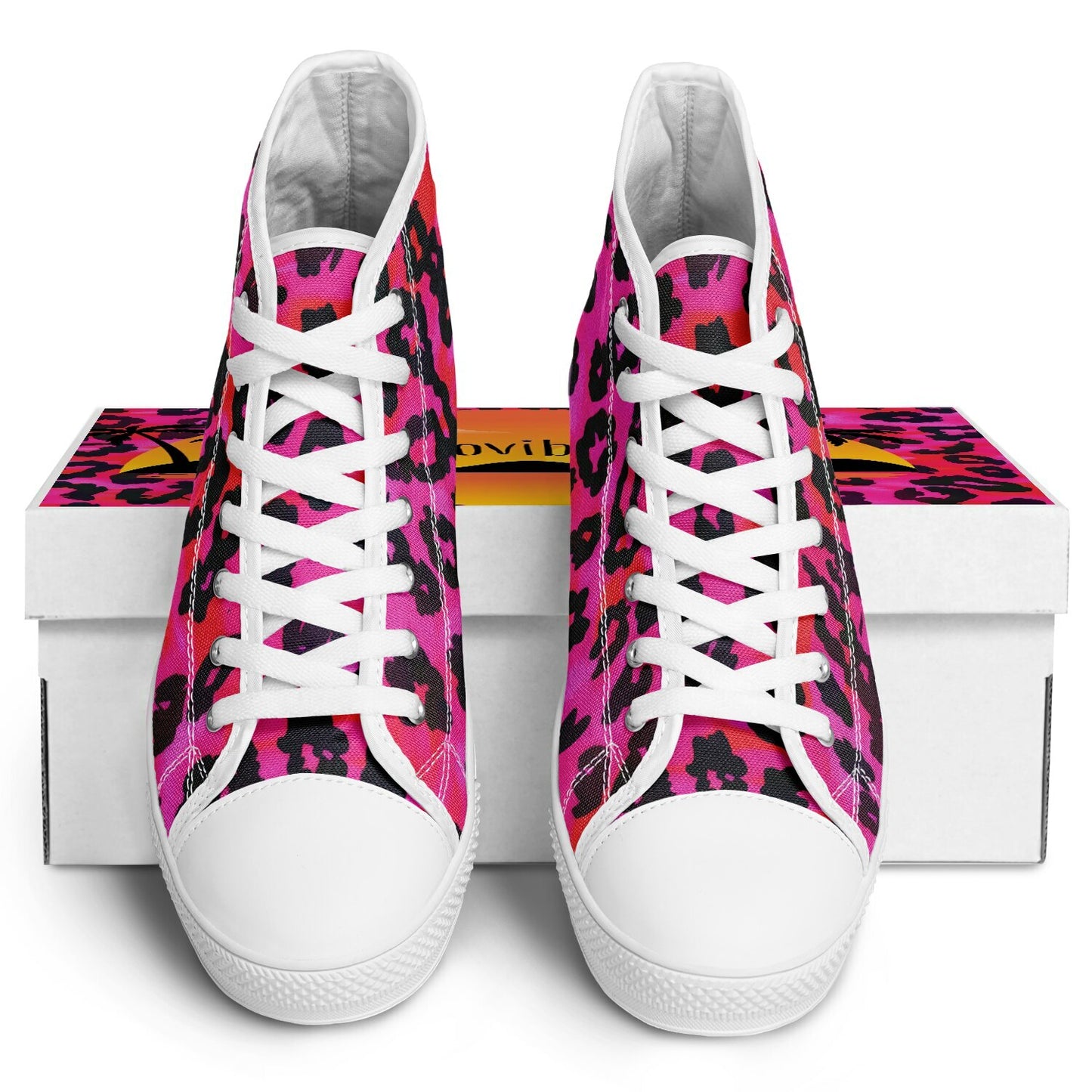 Urban Peak High Top Shoes | Magenta Leopard Print | Vibrant Animal-Print Streetwear