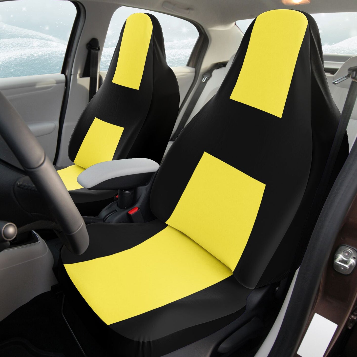 Bright Yellow & Black Car Seat Covers – Bold, Vibrant & Stylish High Quality Custom Design copy