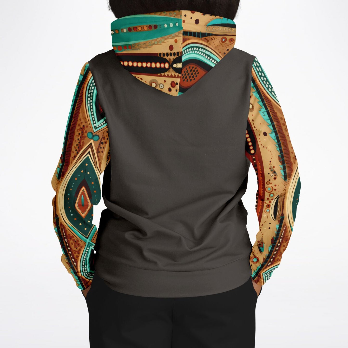 Brown Fashion Hoodie With Native American Design