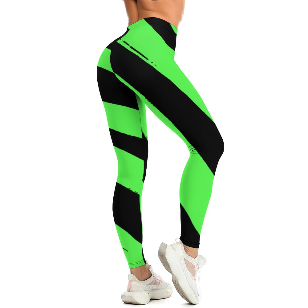 Green & Black Soft Ladies Yoga Pants