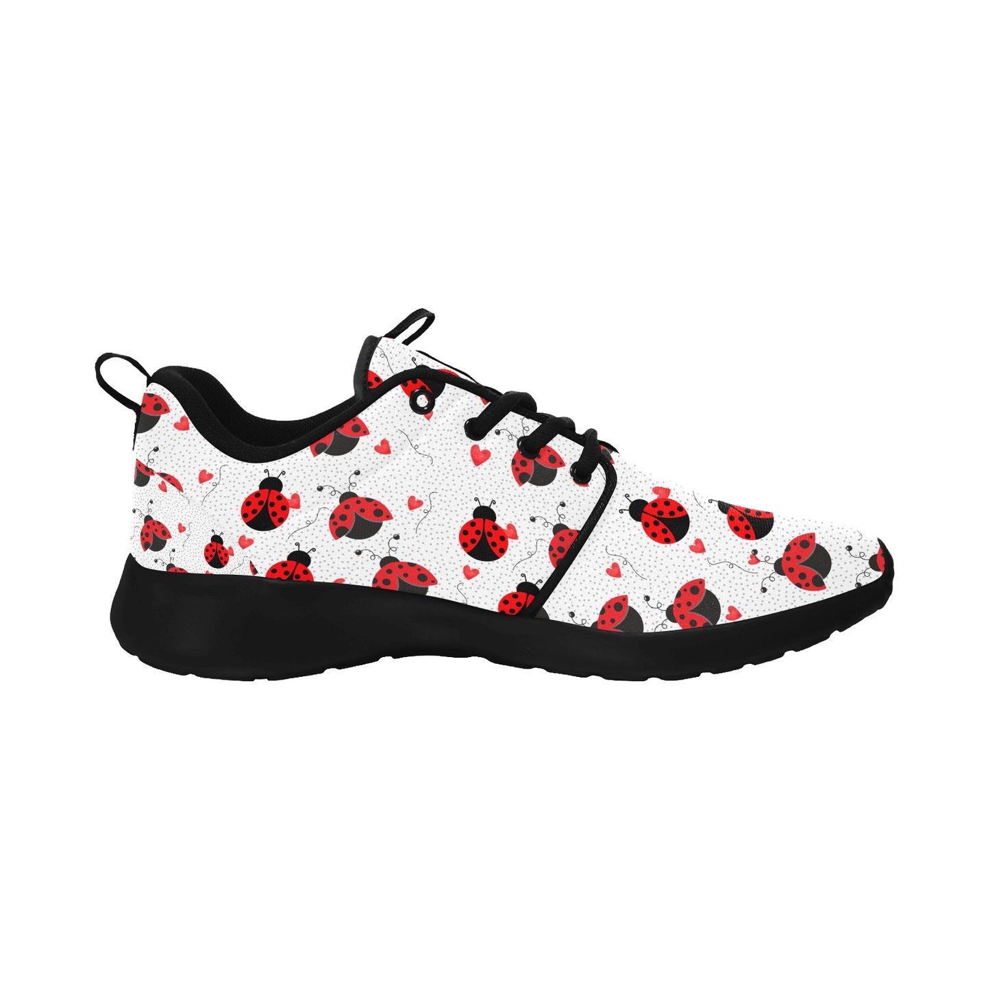 Ladybugs Love Women's And Children's Sneakers, Ladybird Shoes Art, White & Black Sneakers, Lady Bug Shoes, Custom Sneakers