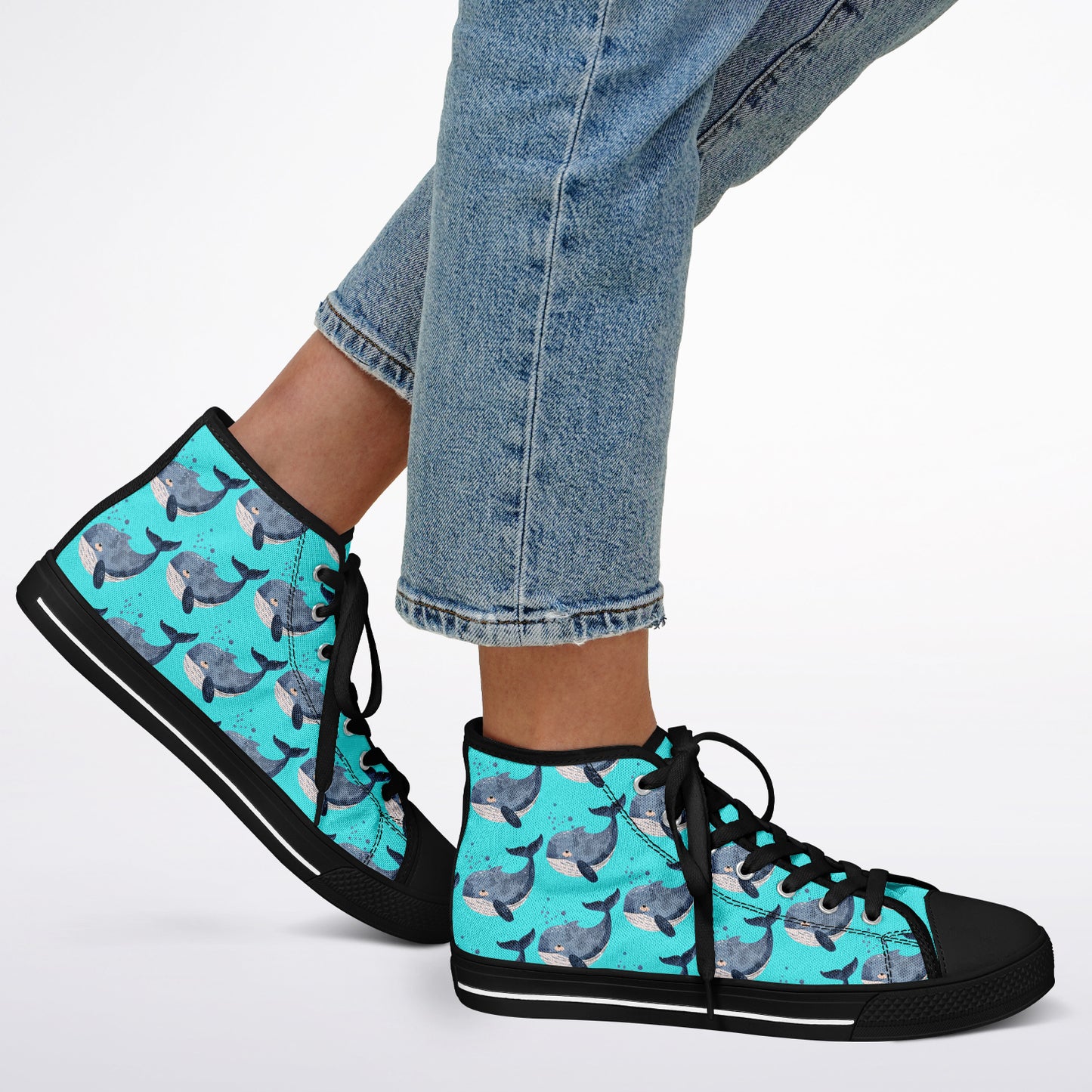 Urban Peak High Top Shoes | Cute Whale Watercolor Marine Sneakers