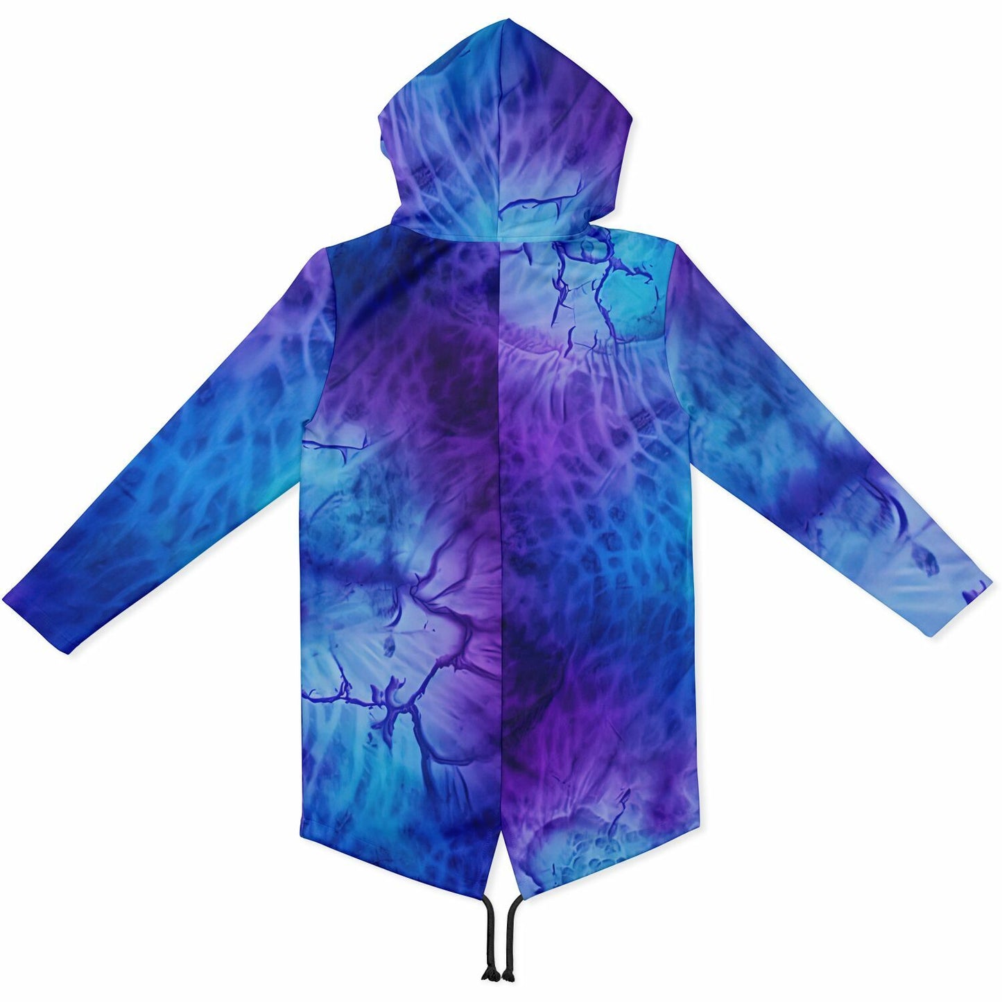 Purple Black Tie Dye Heavyweight Elongated Hoodie – Streetwear Style