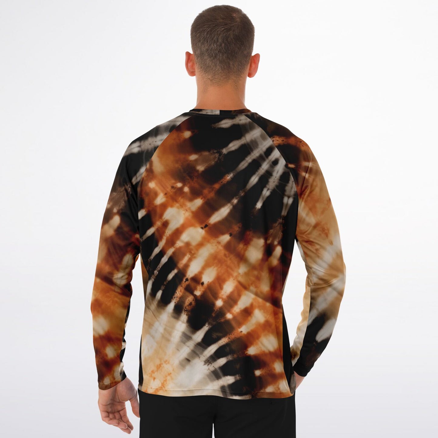 Men’s Long Sleeve Performance Shirt | Tie-Dye Bohemian Abstract Design