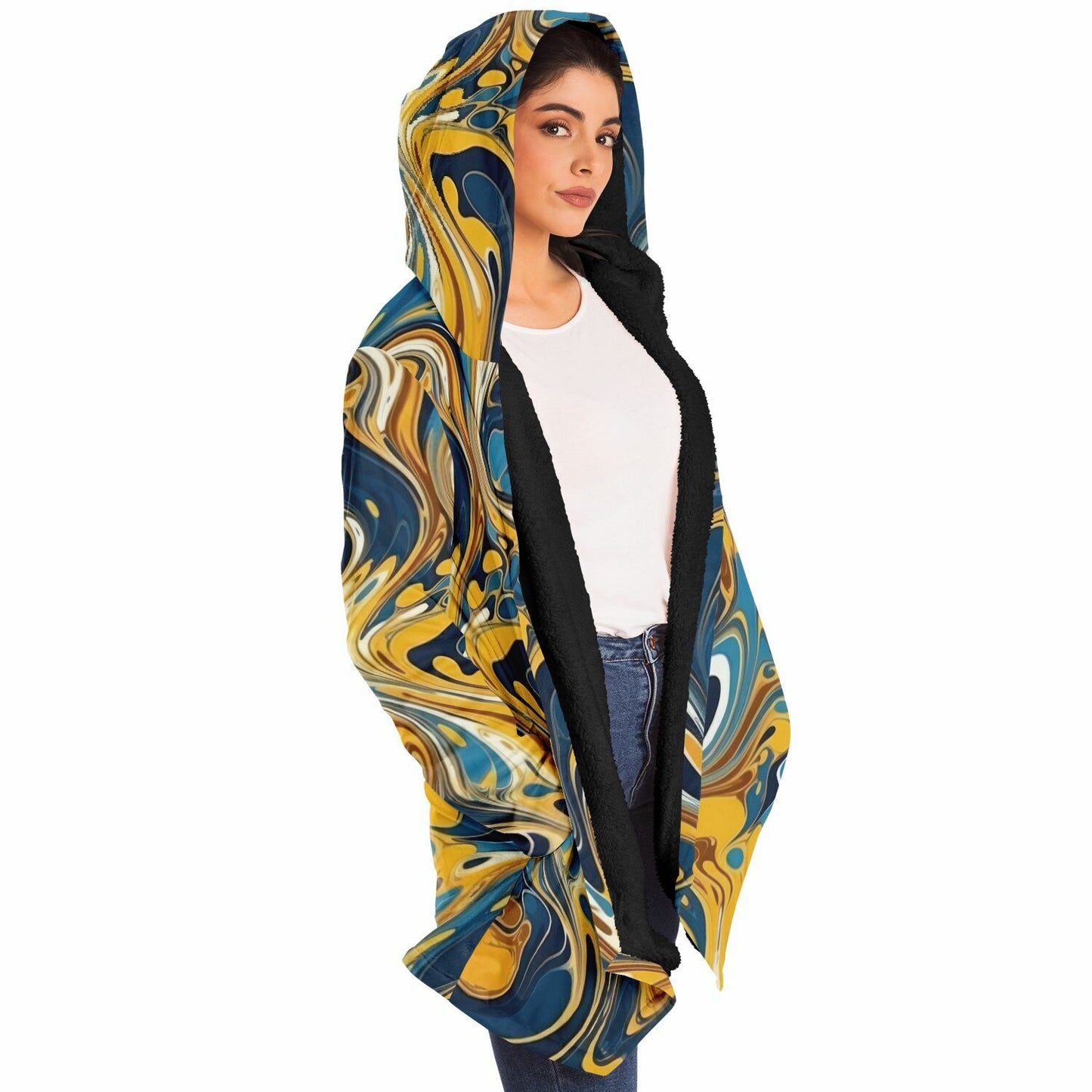 Boho Cloak – Color Splash Marble Swirl Abstract Art Wrap