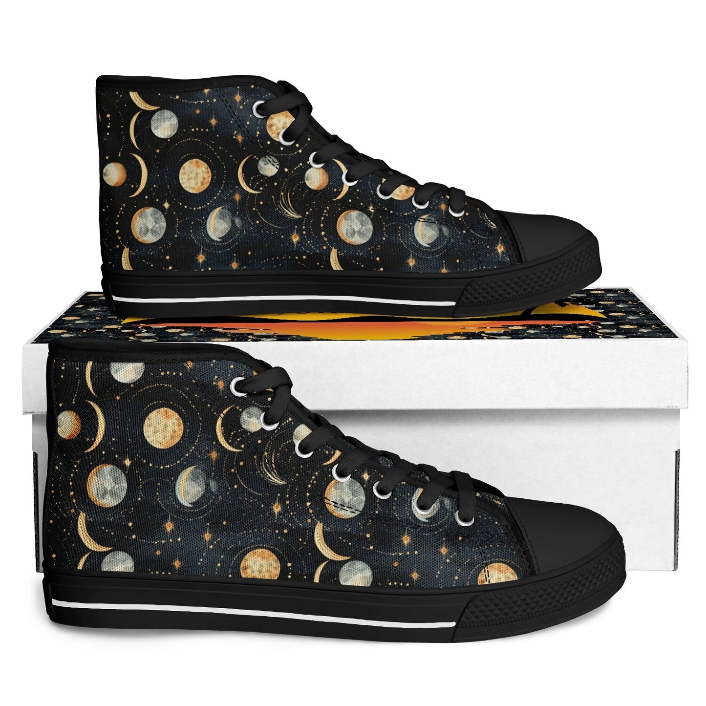 Urban Peak High Top Shoes #moon-phases #moon #space #galaxy #stars #detailed #pattern #seamless #background