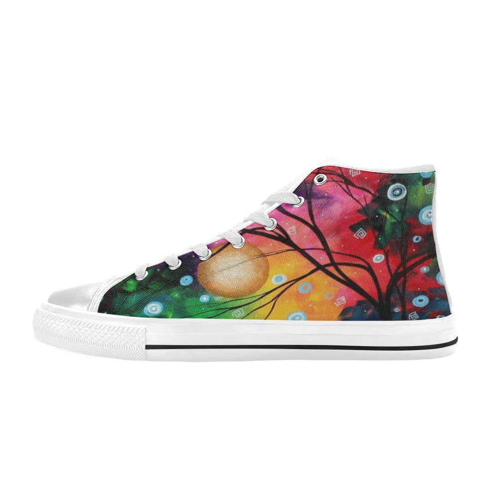 Custom High Top Canvas Abstract Glow Shoes for Women