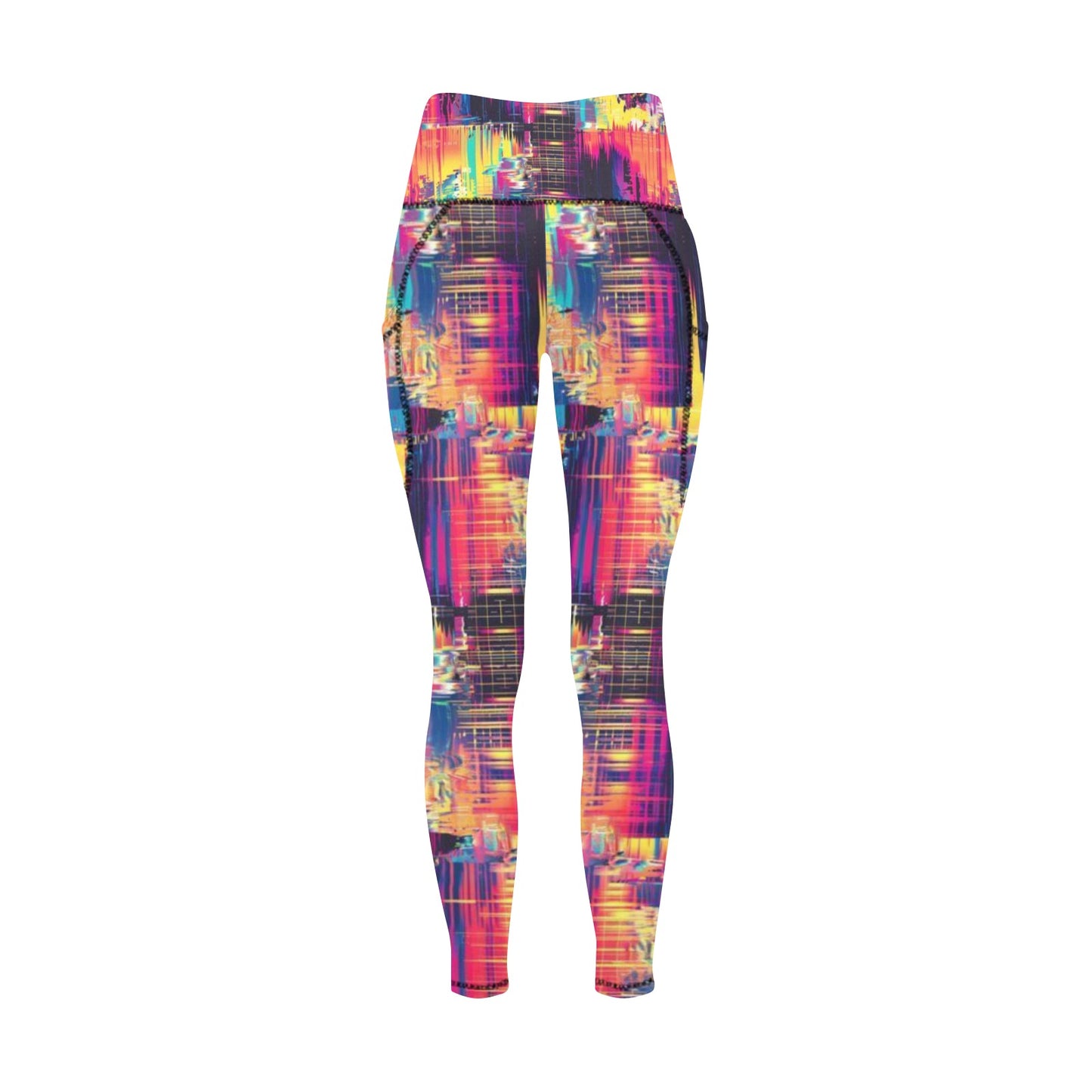 Multicolor All Over Print Leggings with Pockets