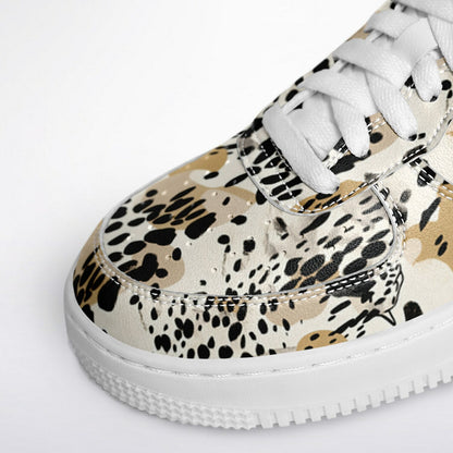 Core Low Shoes, Leopard Print Sneakers, Animal Pattern Low Tops, Seamless Wild Style Shoes, Custom Shoes