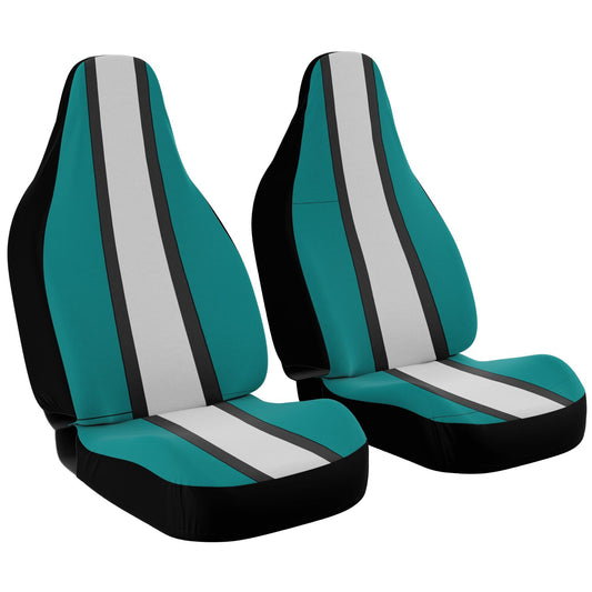 Teal Charcoal & Gray Car Seat Covers – Stylish Modern Auto Protection Unique Gift Superb Quality Custom Design
