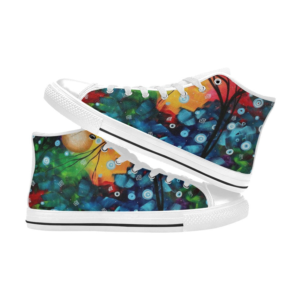 Custom High Top Canvas Abstract Glow Shoes for Women