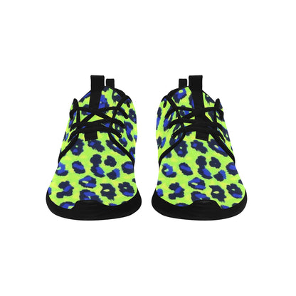 Extinction Women's Sneakers Black and Green Animal Print