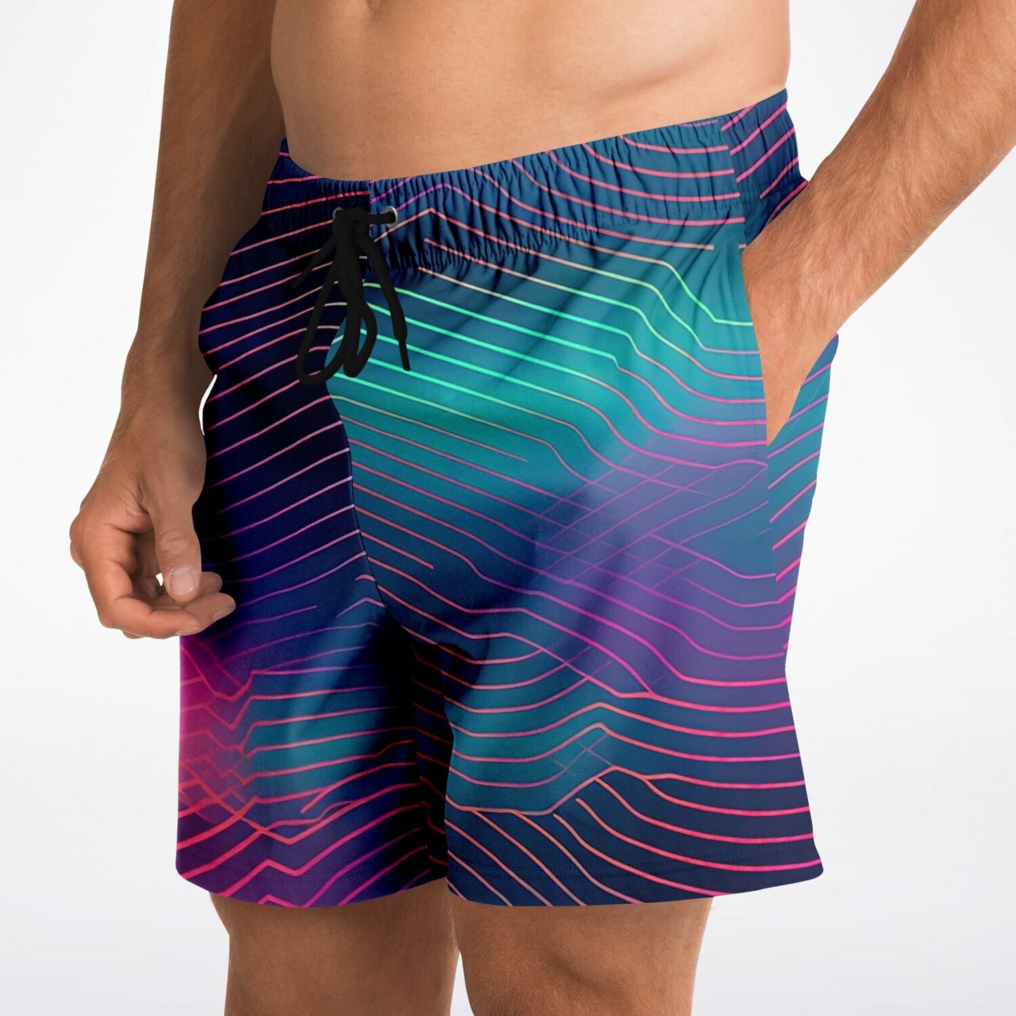 Wave Fashion Shorts | Mens Shorts | Colorful Abstract | Festival & Streetwear Style | Festival Shorts