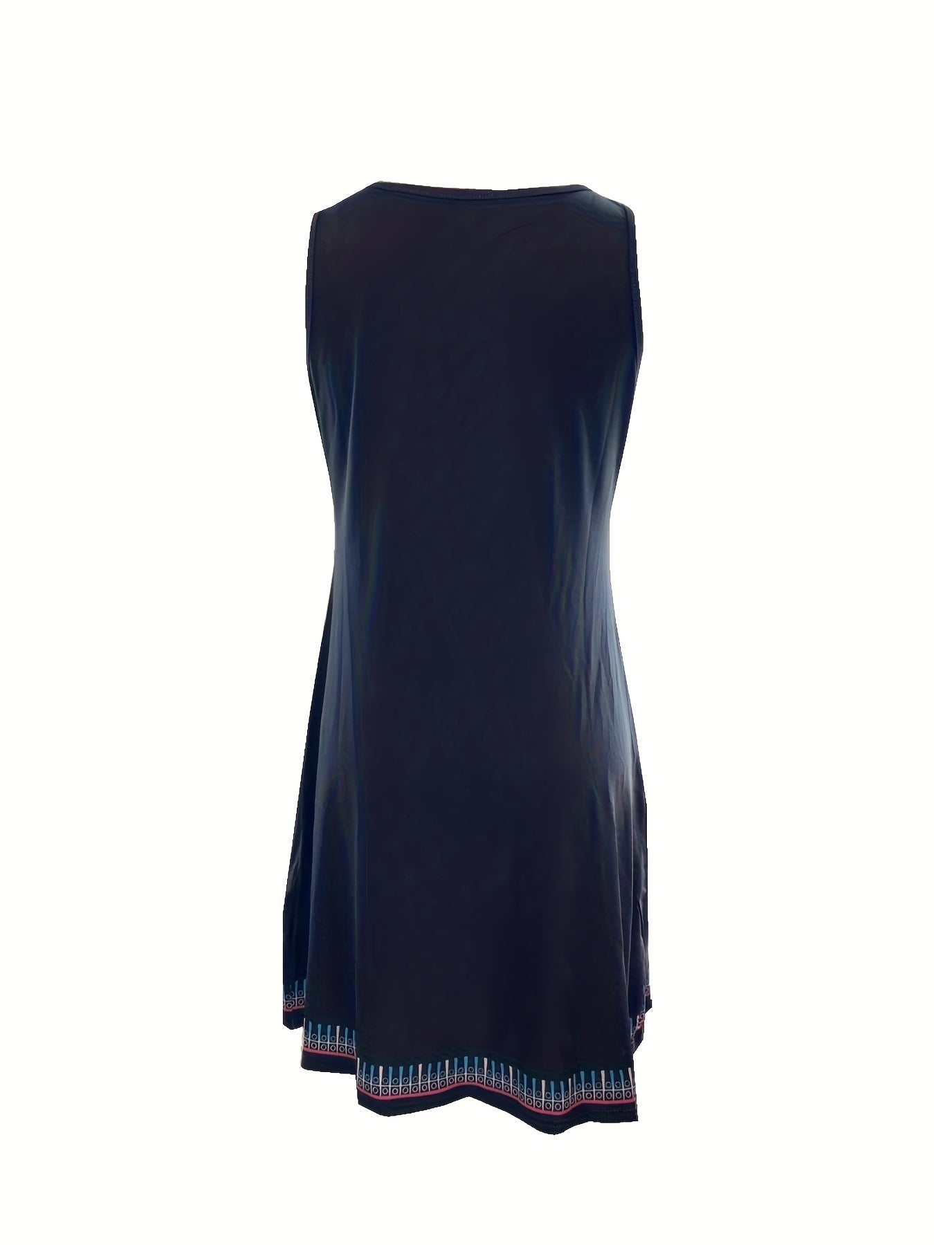 Bohemian Chic Floral V-Neck Dress - Breezy Sleeveless Design - Perfect for Summer & Spring