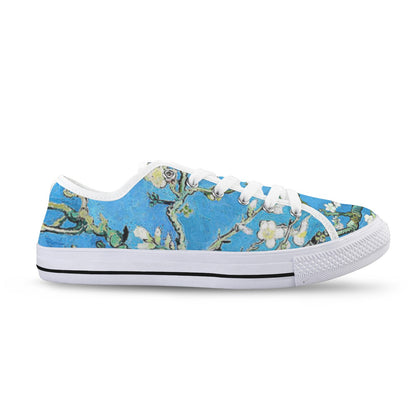 Van Gogh Almond Blossom Low Top Sneakers, Women's Casual Shoes