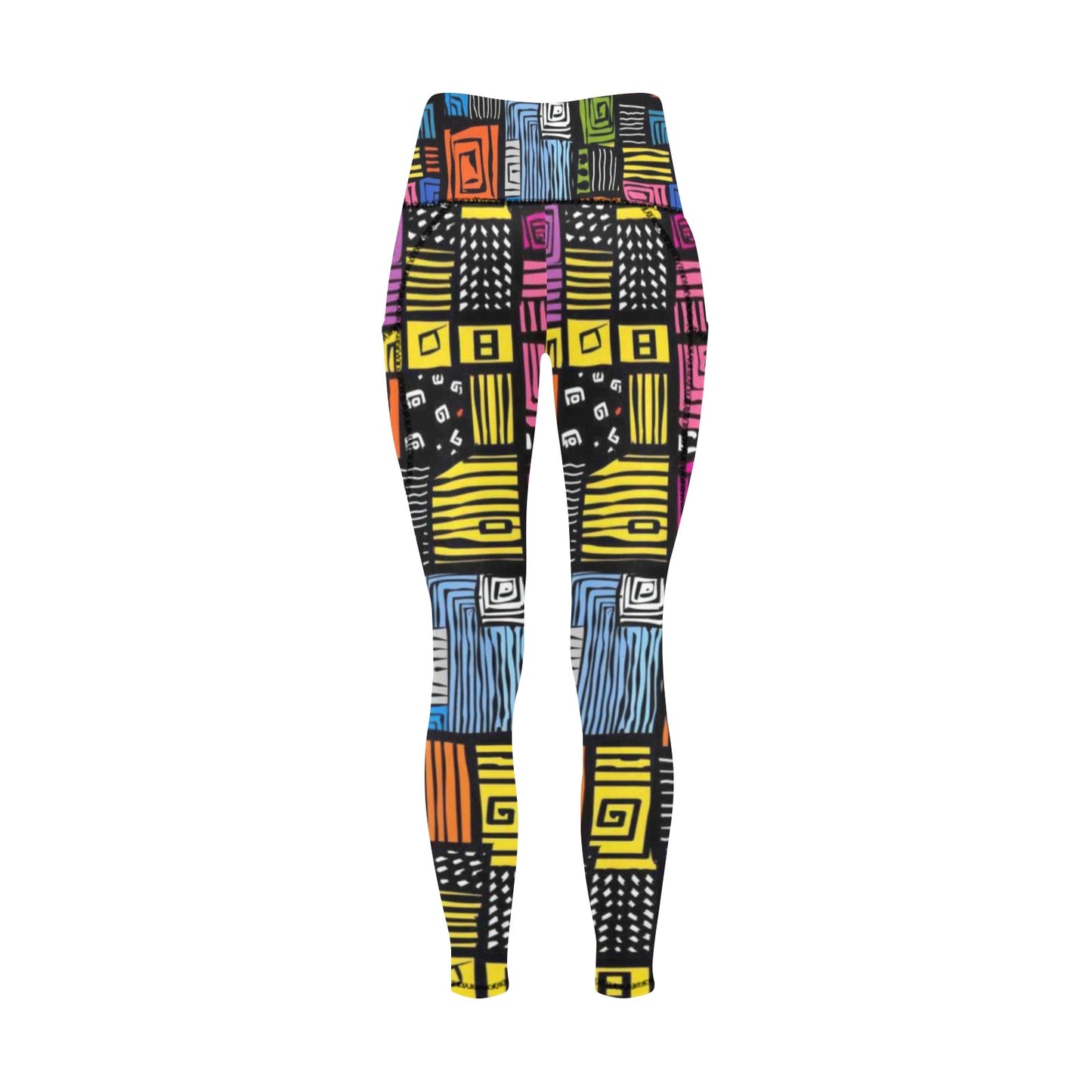 Abstract Art Leggings with Pockets