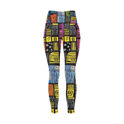 Abstract Art Leggings with Pockets
