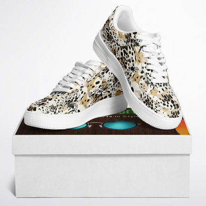 Core Low Shoes, Leopard Print Sneakers, Animal Pattern Low Tops, Seamless Wild Style Shoes, Custom Shoes