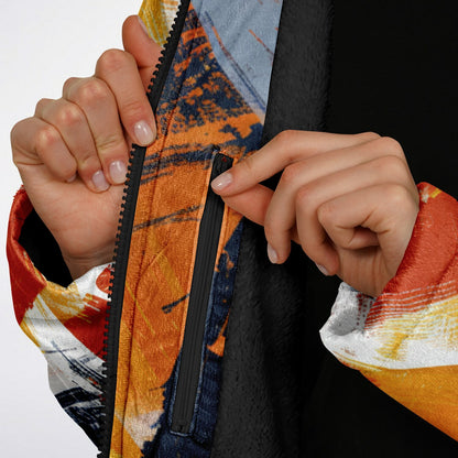 📌 Fall & Winter Warm Hoodie Coat | Abstract Grunge Brushstroke Design