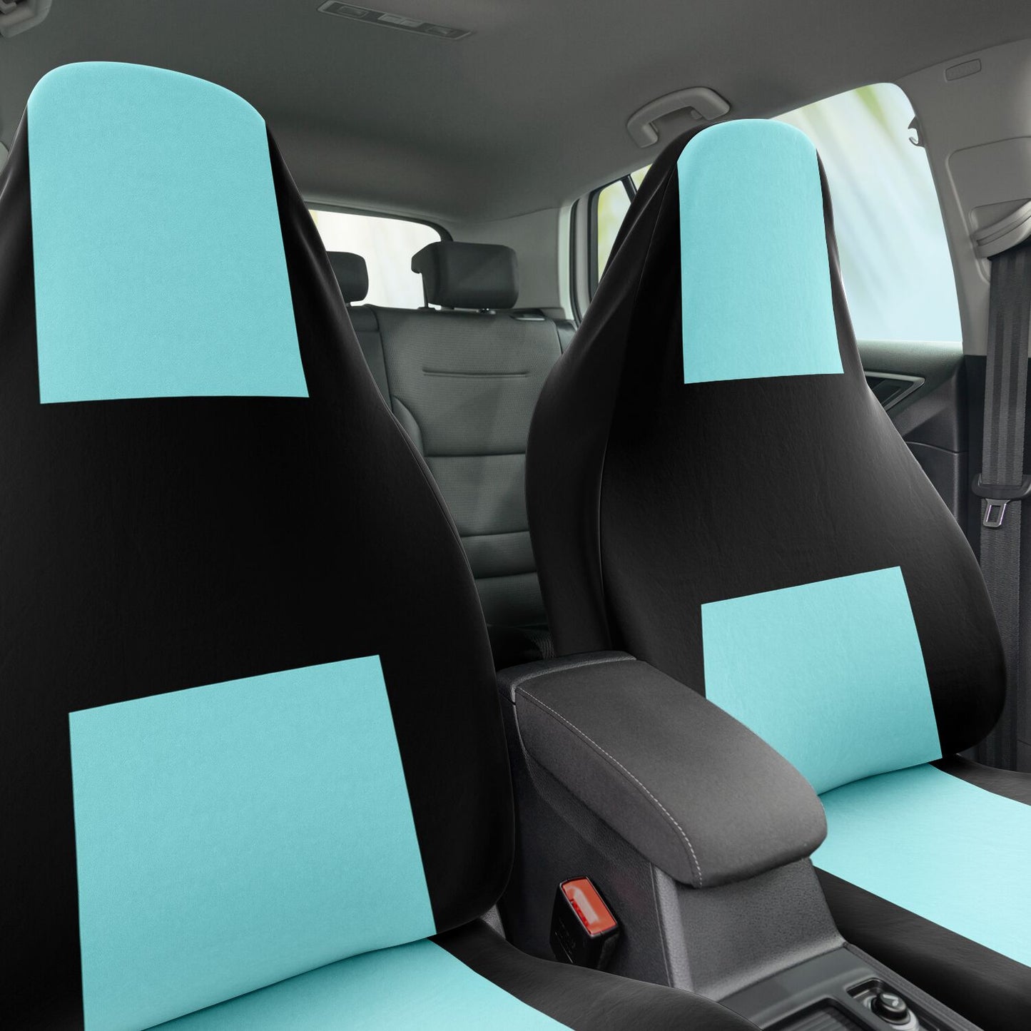 Mint Green & Black Classy Car Seat Covers – Stylish Protection for Your Car or Truck, Easy to Install Custom Design