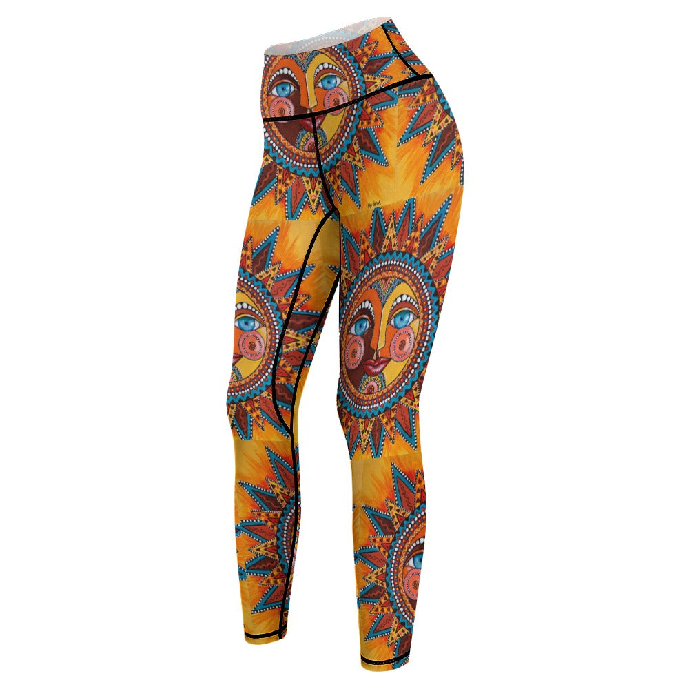 Women's Whimsical Sun Comfort Sports Yoga Pants