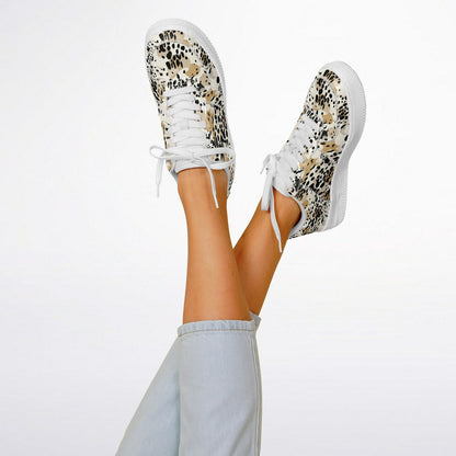 Core Low Shoes, Leopard Print Sneakers, Animal Pattern Low Tops, Seamless Wild Style Shoes, Custom Shoes