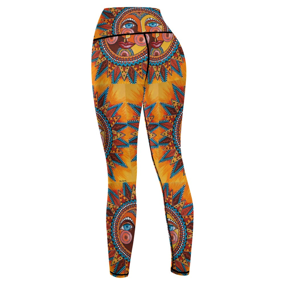 Women's Whimsical Sun Comfort Sports Yoga Pants