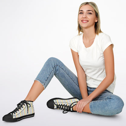 Urban Peak High Top Shoes | Whimsical Hand-Drawn Pastel Sneakers | Playful Streetwear
