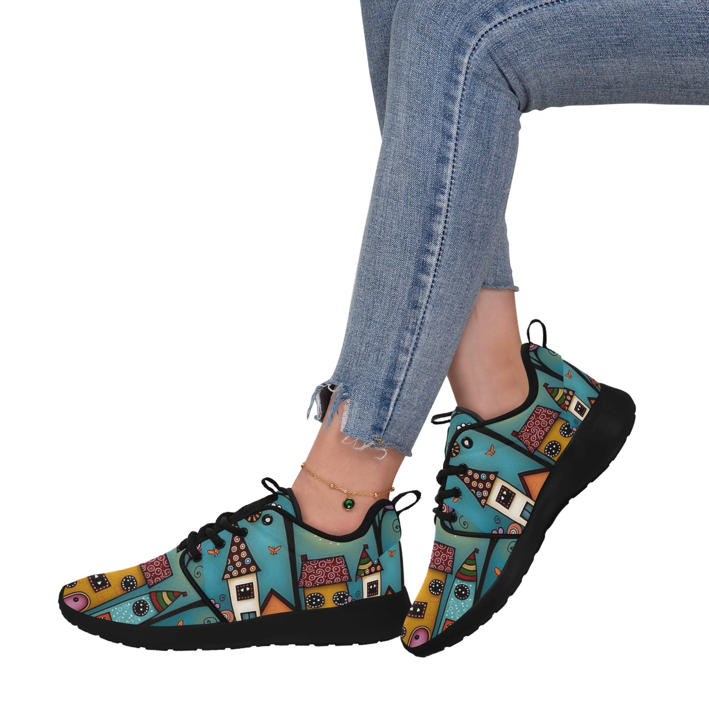 Women's Whimsical House Sneakers