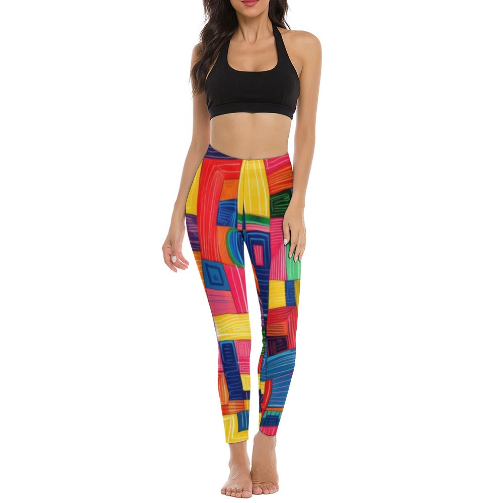 Ladies Yoga Pants Rainbow Colors